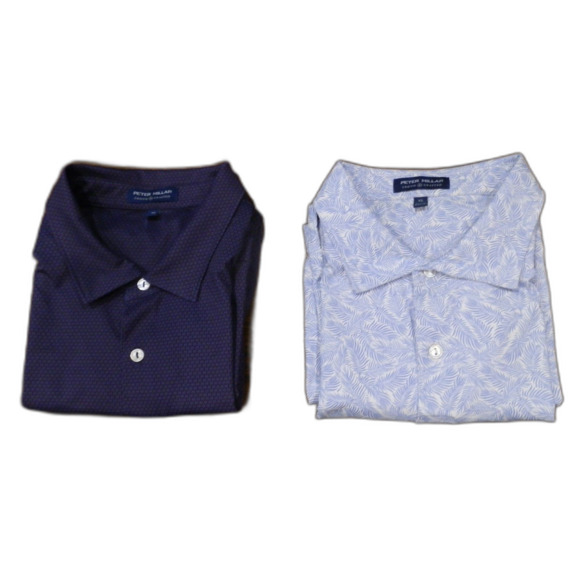 Peter Millar Crown Crafted Purple Blue Polo Shirts Men's Size XL Lot of 2 - Picture 1 of 5